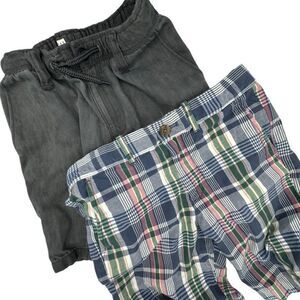 J. Crew Gap Bundle Boys Shorts Size Medium 10 Plaid Denim Gray Blue Gently Used